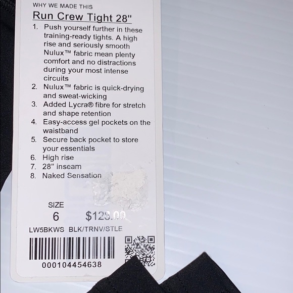 EUCWT Lululemon Run Crew tight 28 size 6 - Picture 2 of 8